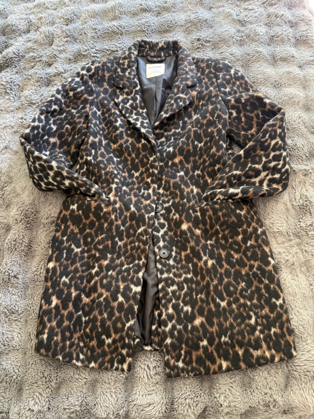 Old Navy Women's Leopard Print Brown and Black Coat